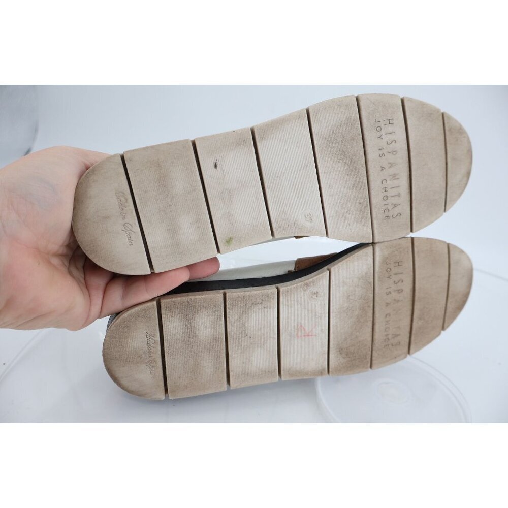 Hispanitas Chica Loafer Women's Size 37 6.5 Brown White Slip on Espadrilles Shoe - Picture 8 of 11